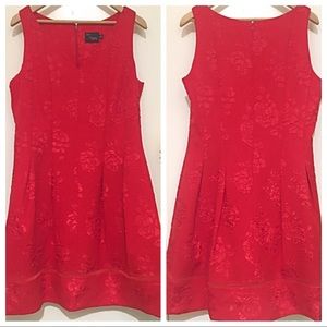 Like New! Fit & Flare Red V-neck Dress w Camisole